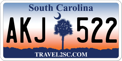 SC license plate AKJ522
