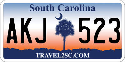SC license plate AKJ523