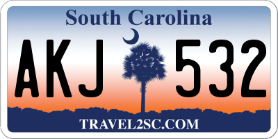 SC license plate AKJ532