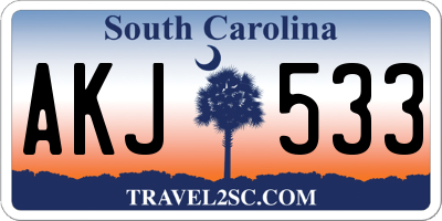 SC license plate AKJ533