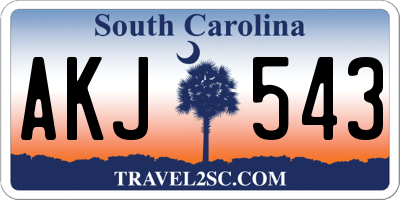 SC license plate AKJ543
