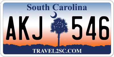 SC license plate AKJ546