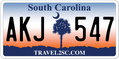 SC license plate AKJ547