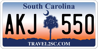 SC license plate AKJ550