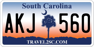 SC license plate AKJ560