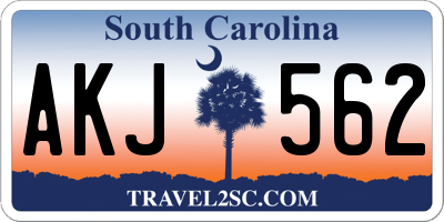 SC license plate AKJ562
