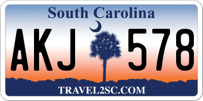 SC license plate AKJ578
