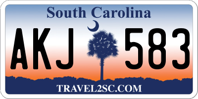 SC license plate AKJ583