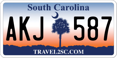 SC license plate AKJ587