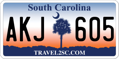 SC license plate AKJ605