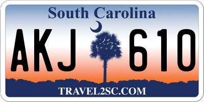 SC license plate AKJ610