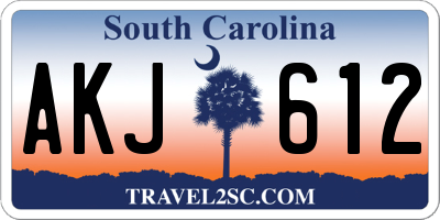 SC license plate AKJ612