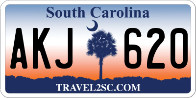 SC license plate AKJ620