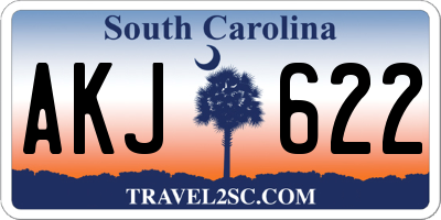SC license plate AKJ622