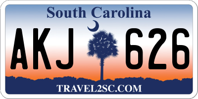 SC license plate AKJ626