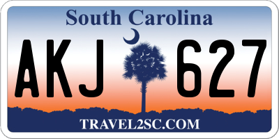 SC license plate AKJ627