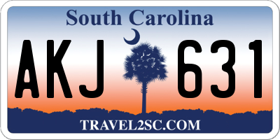 SC license plate AKJ631