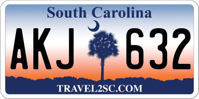 SC license plate AKJ632