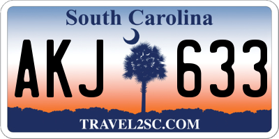 SC license plate AKJ633