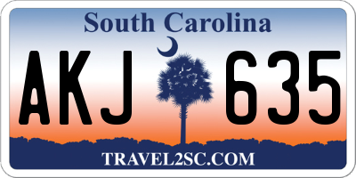 SC license plate AKJ635