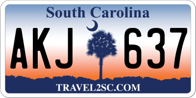SC license plate AKJ637