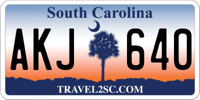 SC license plate AKJ640