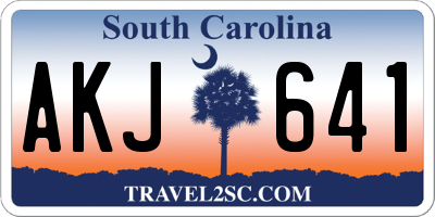 SC license plate AKJ641