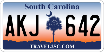 SC license plate AKJ642
