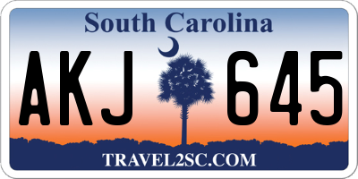 SC license plate AKJ645