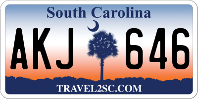 SC license plate AKJ646