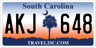 SC license plate AKJ648