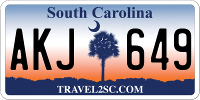SC license plate AKJ649