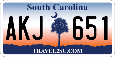 SC license plate AKJ651