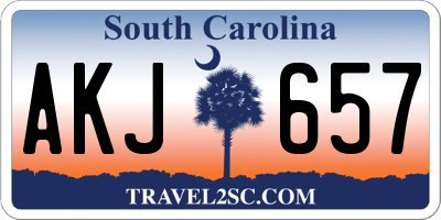 SC license plate AKJ657