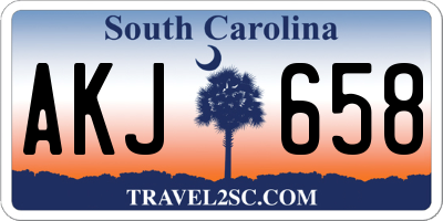 SC license plate AKJ658