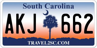 SC license plate AKJ662