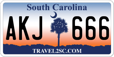 SC license plate AKJ666