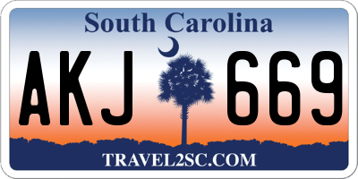 SC license plate AKJ669