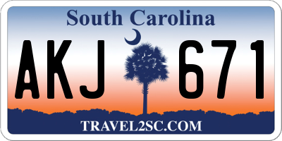 SC license plate AKJ671