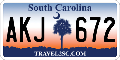 SC license plate AKJ672
