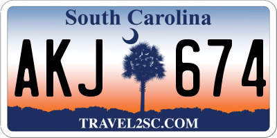 SC license plate AKJ674