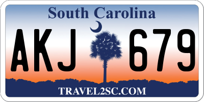 SC license plate AKJ679