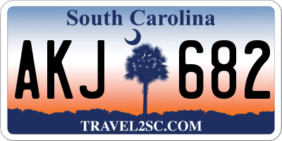 SC license plate AKJ682