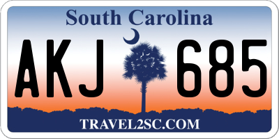 SC license plate AKJ685