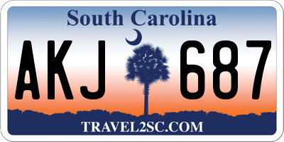 SC license plate AKJ687