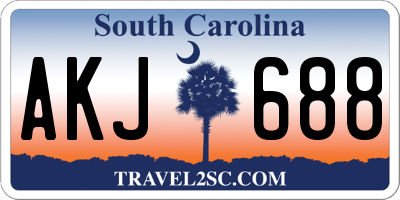 SC license plate AKJ688
