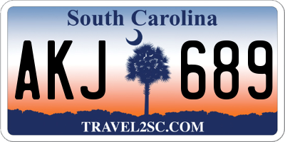 SC license plate AKJ689