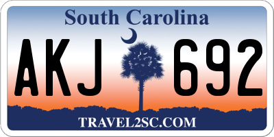 SC license plate AKJ692