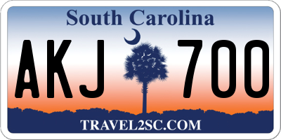 SC license plate AKJ700