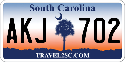 SC license plate AKJ702